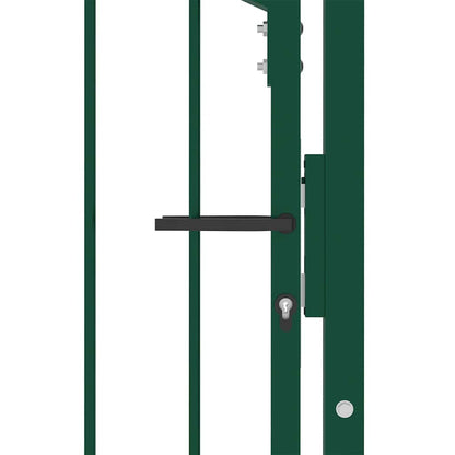 Fence Gate with Spikes Steel 100x150 cm Green
