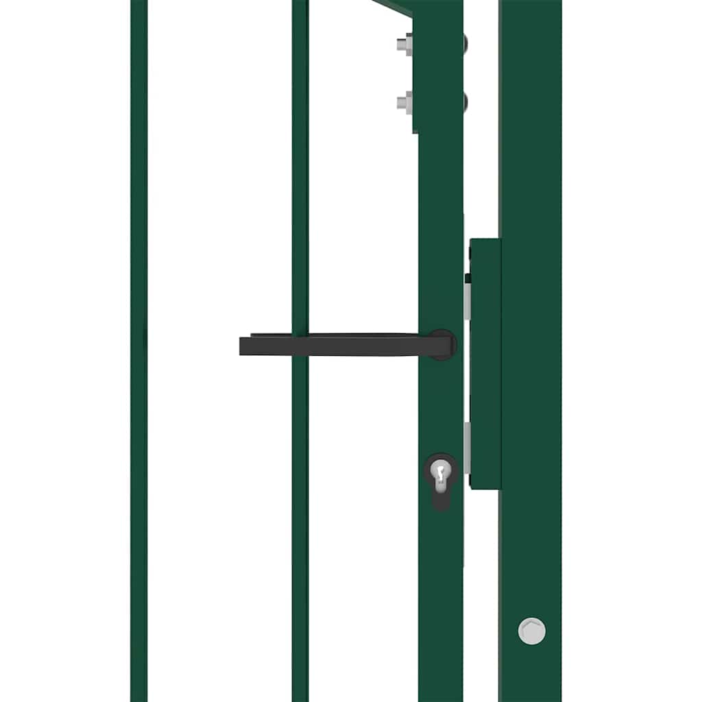 Fence Gate with Spikes Green 100 x 175 cm Powder-coated steel