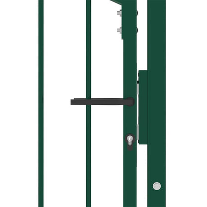 Fence Gate with Spikes Green 100 x 175 cm Powder-coated steel