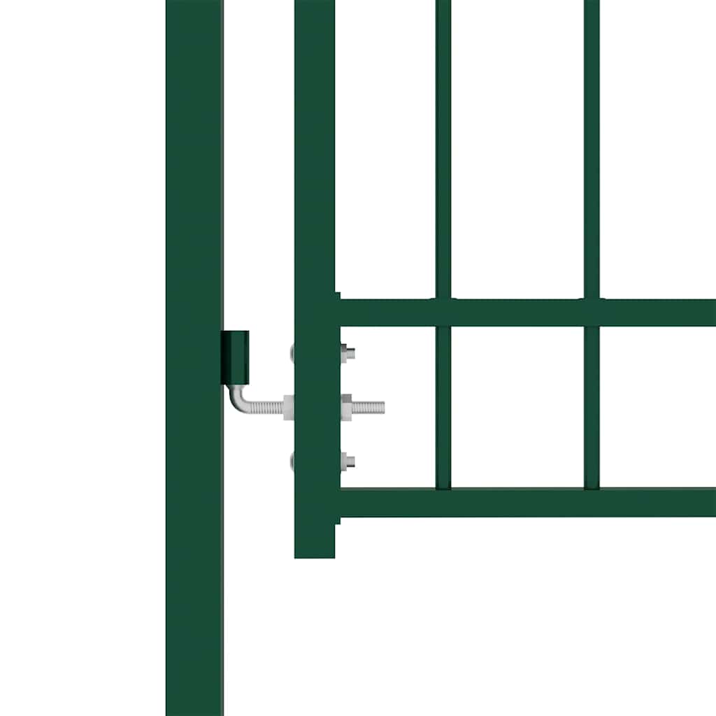 Fence Gate with Spikes Green 100 x 175 cm Powder-coated steel
