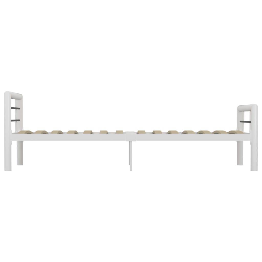 Bed Frame without Mattress White and Black Metal 100x200 cm