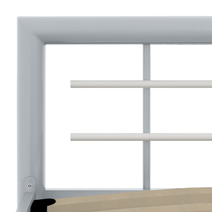 Bed Frame without Mattress Grey and White Metal 180x200 cm Super King