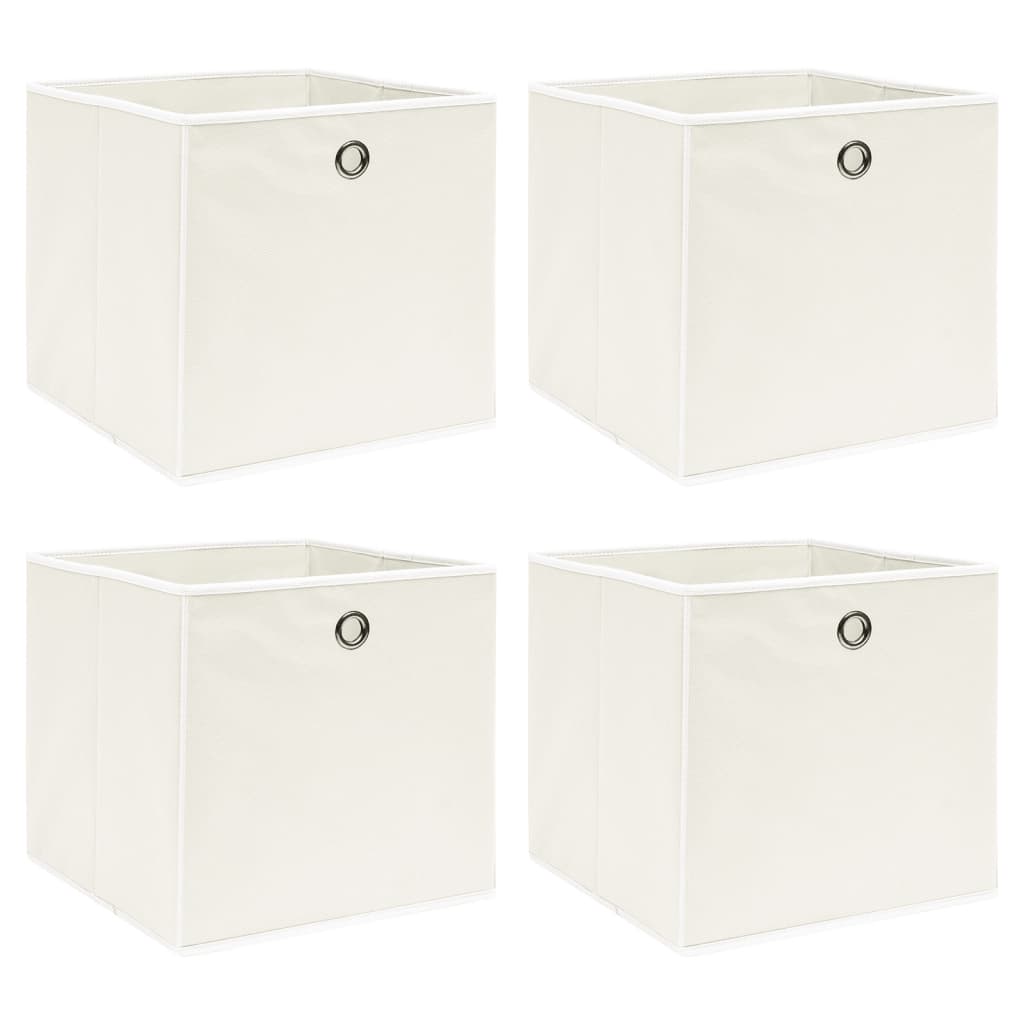 Storage Boxes 4 pcs White 32x32x32 cm Fabric