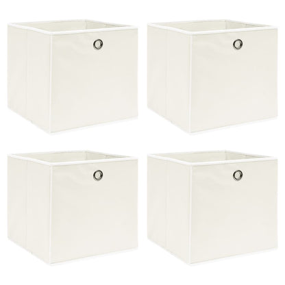 Storage Boxes 4 pcs White 32x32x32 cm Fabric