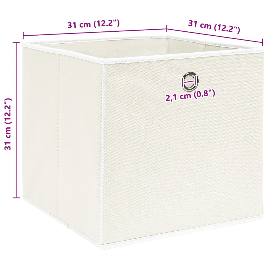 Storage Boxes 4 pcs White 32x32x32 cm Fabric