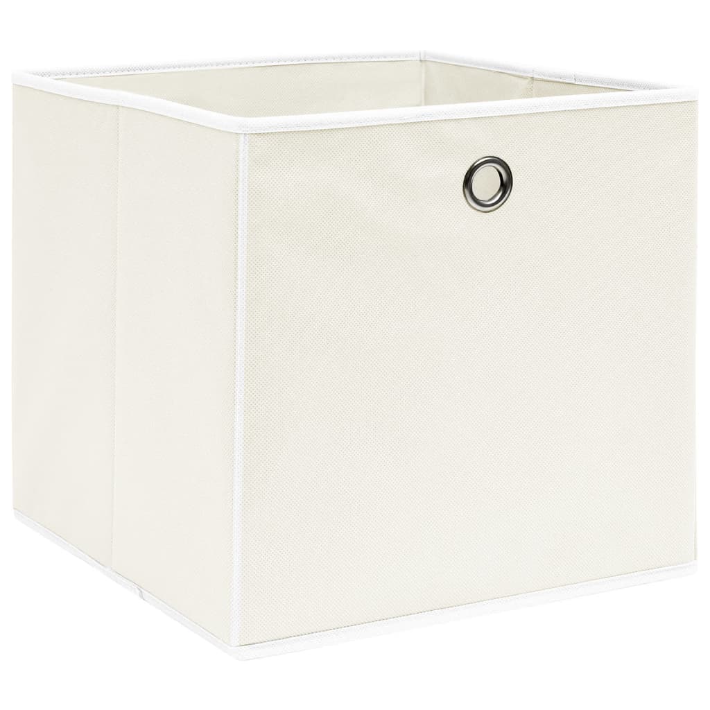 Storage Boxes 10 pcs White 32x32x32 cm Fabric