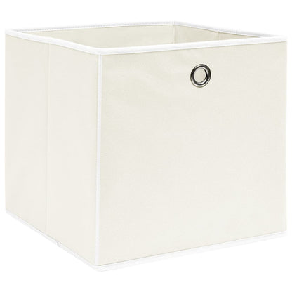 Storage Boxes 10 pcs White 32x32x32 cm Fabric