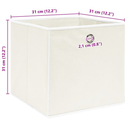 Storage Boxes 10 pcs White 32x32x32 cm Fabric