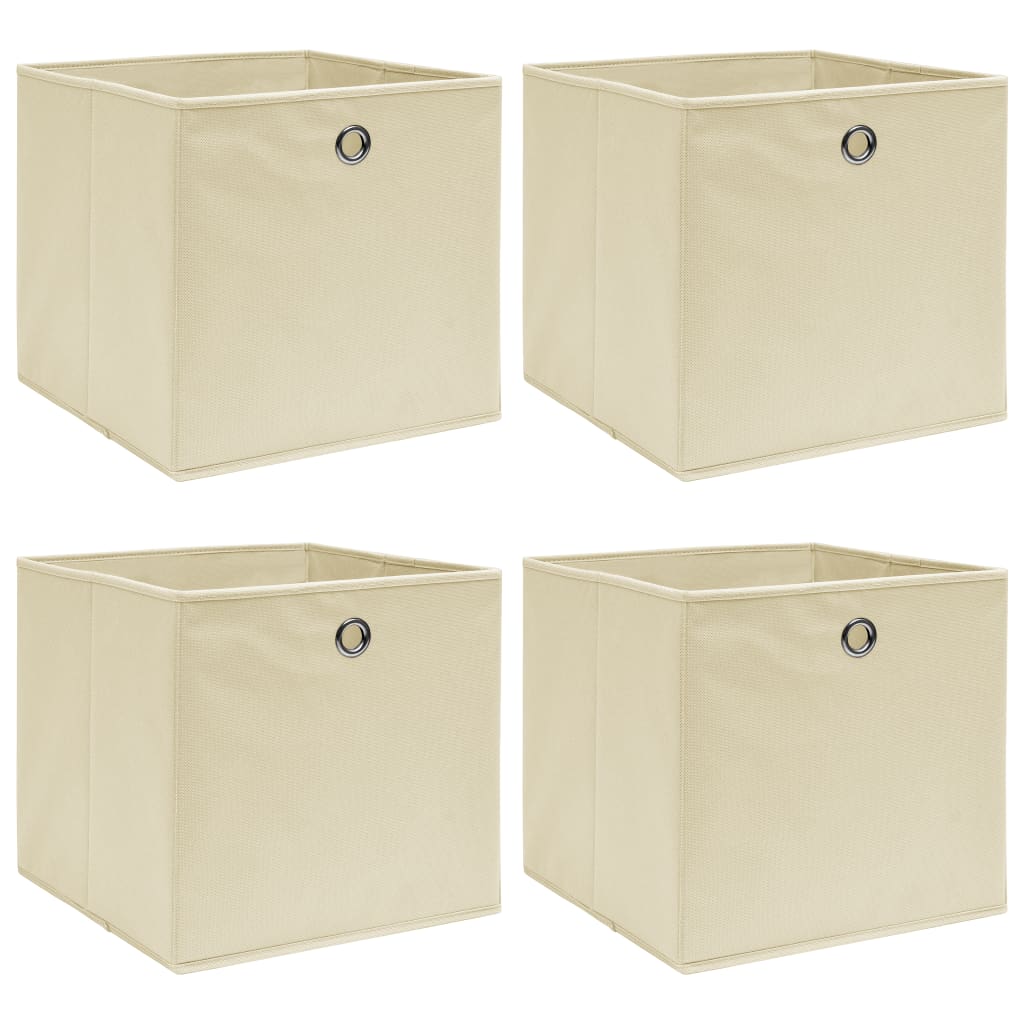 Storage Boxes 4 pcs Cream 32x32x32 cm Fabric