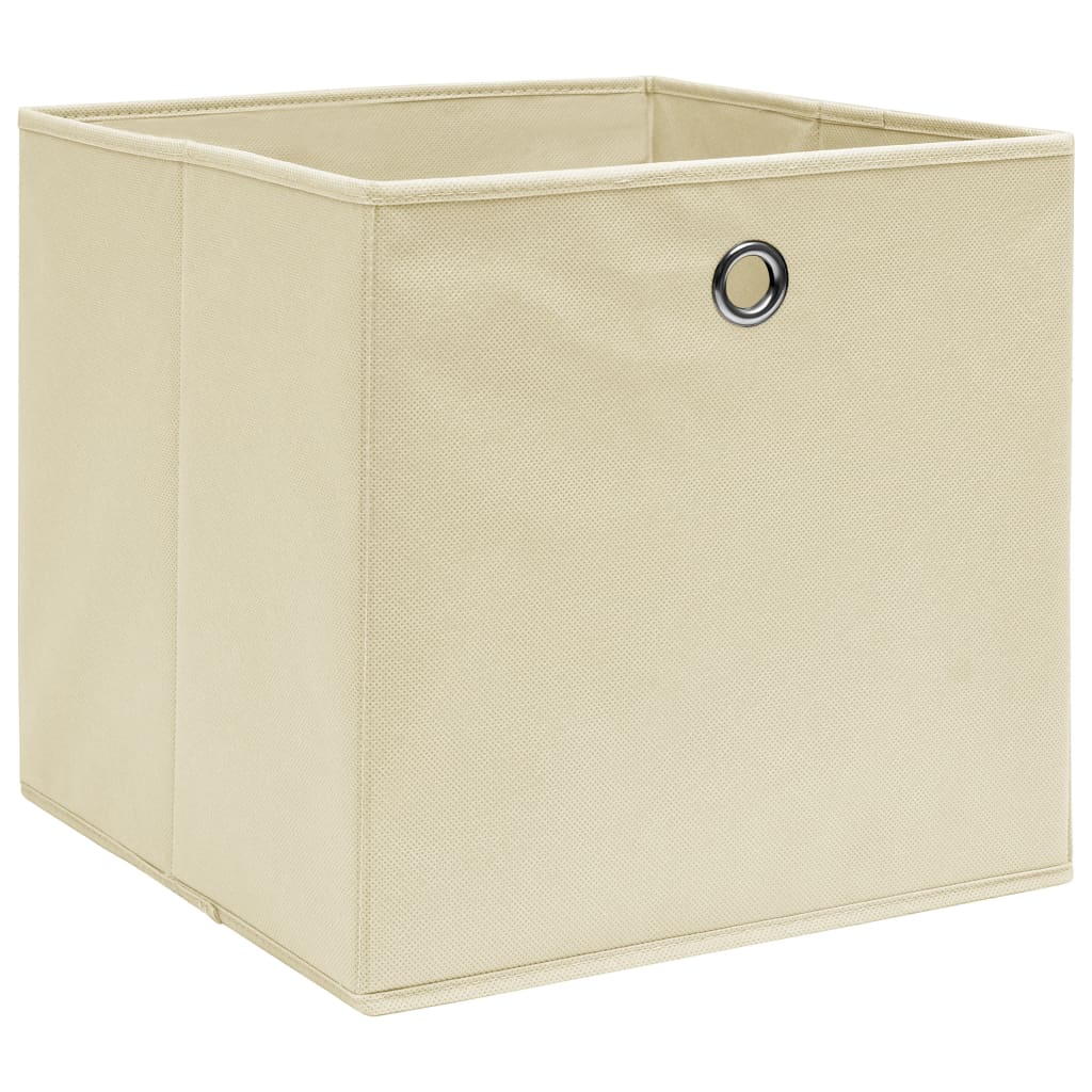 Storage Boxes 10 pcs Cream 32x32x32 cm Fabric