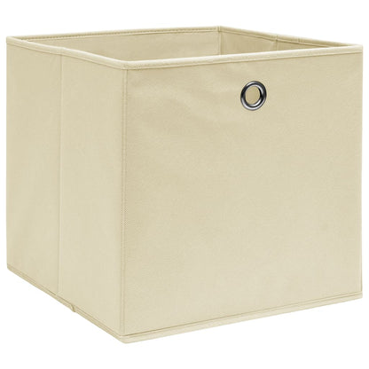 Storage Boxes 10 pcs Cream 32x32x32 cm Fabric