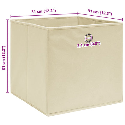 Storage Boxes 10 pcs Cream 32x32x32 cm Fabric