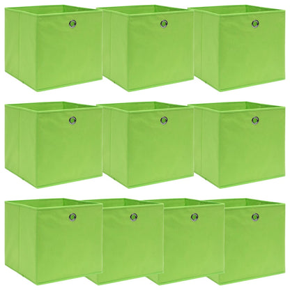 Storage Boxes 10 pcs Green 32x32x32 cm Fabric