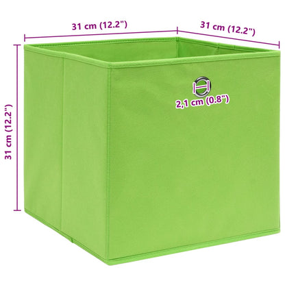 Storage Boxes 10 pcs Green 32x32x32 cm Fabric