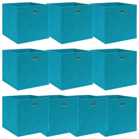 Storage Boxes 10 pcs Baby Blue 32x32x32 cm Fabric