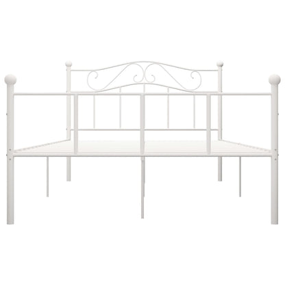 284519 vidaXL Bed Frame without Mattress White Metal 140x200 cm