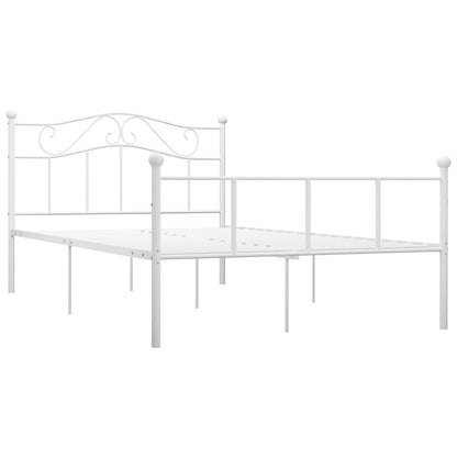 Bed Frame without Mattress with Headboard White 160x200 cm Metal