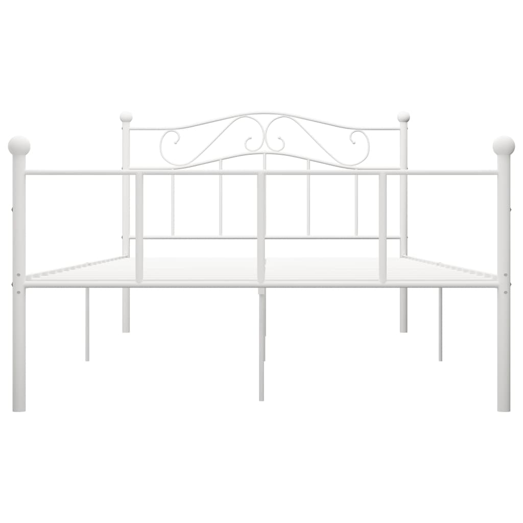 Bed Frame without Mattress with Headboard White 160x200 cm Metal