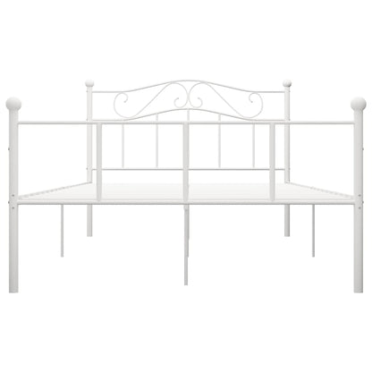 Bed Frame without Mattress with Headboard White 160x200 cm Metal