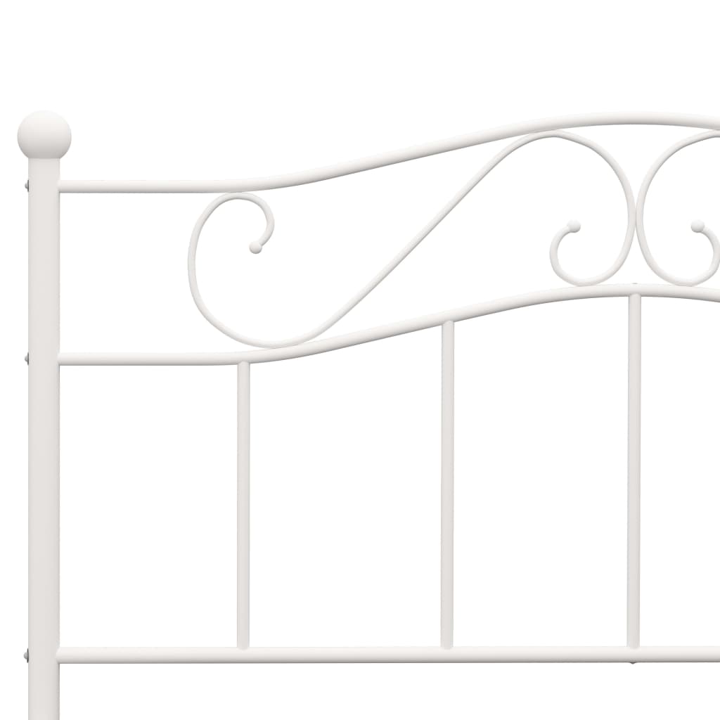 Bed Frame without Mattress with Headboard White 160x200 cm Metal