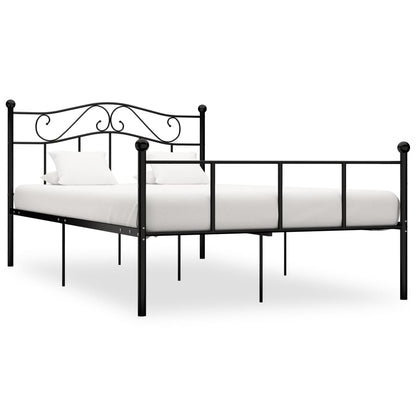 284525 vidaXL Bed Frame without Mattress Black Metal 120x200 cm