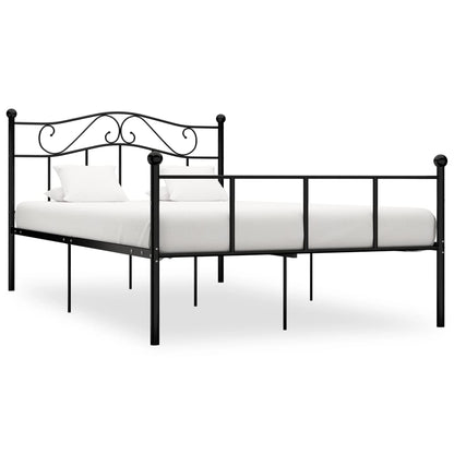 284527 vidaXL Bed Frame without Mattress Black Metal 160x200 cm