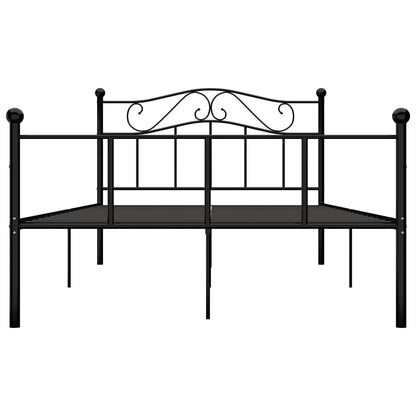 284527 vidaXL Bed Frame without Mattress Black Metal 160x200 cm