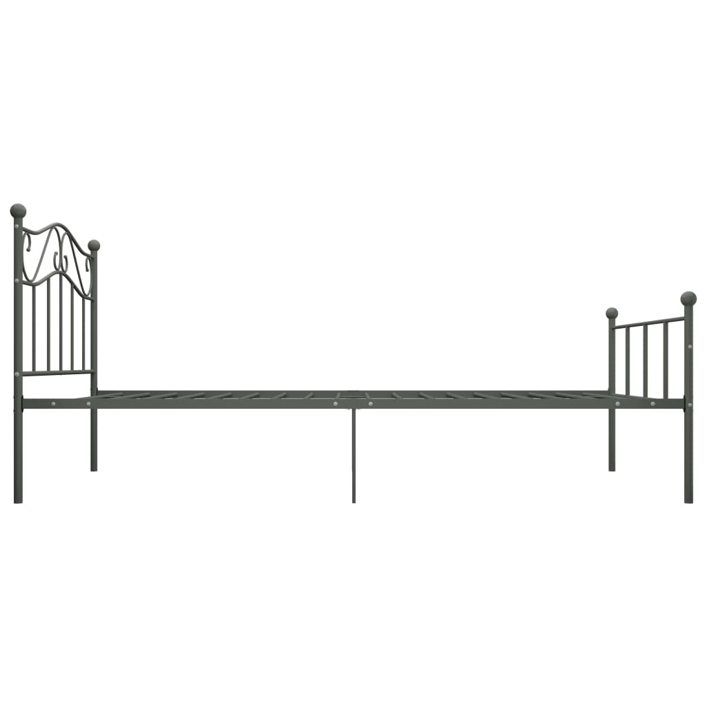 284531 vidaXL Bed Frame without Mattress Grey Metal 100x200 cm