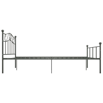 284532 vidaXL Bed Frame without Mattress Grey Metal 120x200 cm