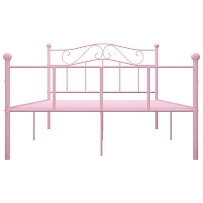 284540 vidaXL Bed Frame without Mattress Pink Metal 140x200 cm