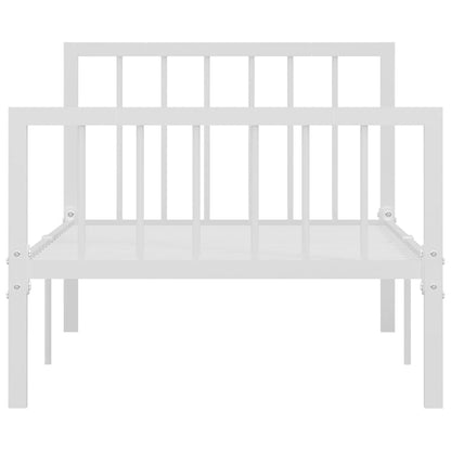 284562 vidaXL Bed Frame without Mattress White Metal 90x200 cm