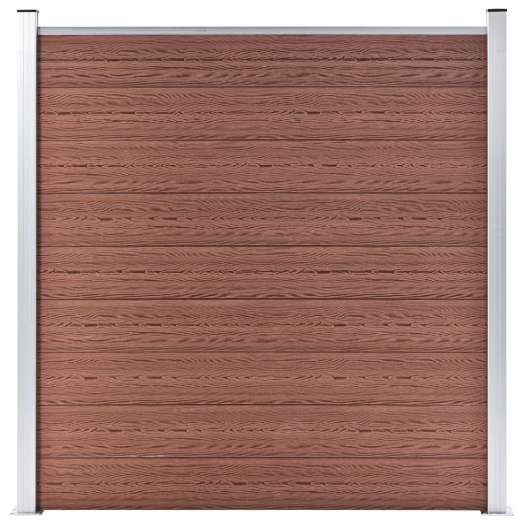 WPC Fence Set 4 Square + 1 Slanted 792x186 cm Brown