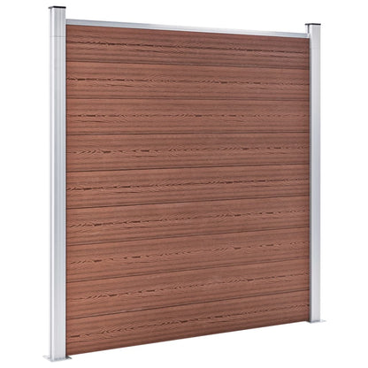 WPC Fence Set 4 Square + 1 Slanted 792x186 cm Brown