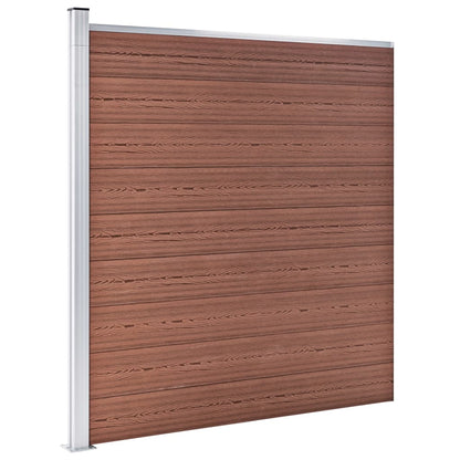 WPC Fence Set 4 Square + 1 Slanted 792x186 cm Brown