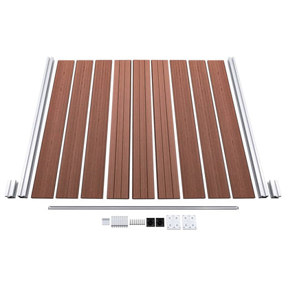 WPC Fence Set 4 Square + 1 Slanted 792x186 cm Brown