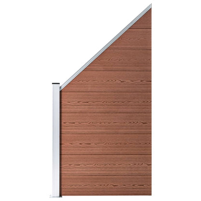 WPC Fence Set 4 Square + 1 Slanted 792x186 cm Brown
