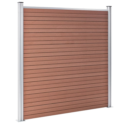 WPC Fence Set 7 Square + 1 Slanted 1311x186 cm Brown