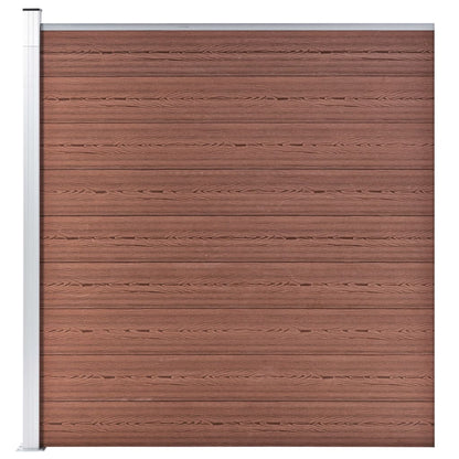 WPC Fence Set 7 Square + 1 Slanted 1311x186 cm Brown