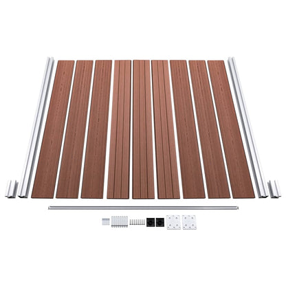 WPC Fence Set 7 Square + 1 Slanted 1311x186 cm Brown