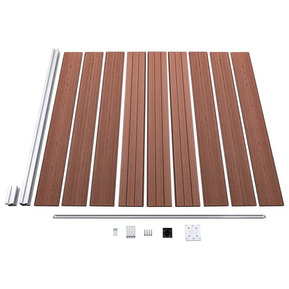 WPC Fence Set 7 Square + 1 Slanted 1311x186 cm Brown