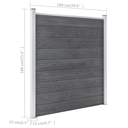 Garden Fence WPC 699x186 cm Grey
