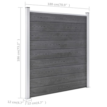 Garden Fence WPC 872x186 cm Grey