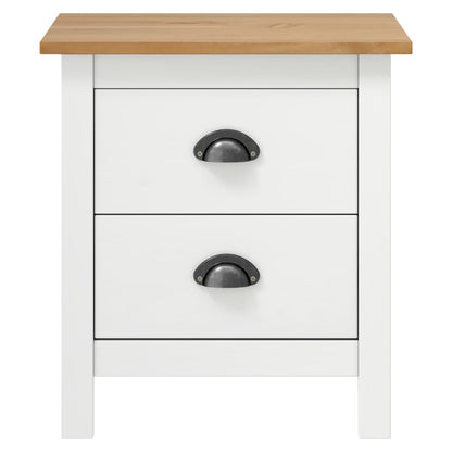 Bedside Cabinet Hill White 46x35x49.5 cm Solid Pine Wood