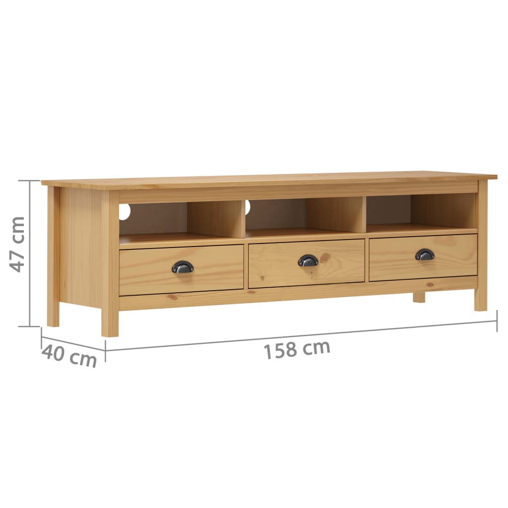 TV Cabinet Hill Honey Brown 158x40x47 cm Solid Pine Wood