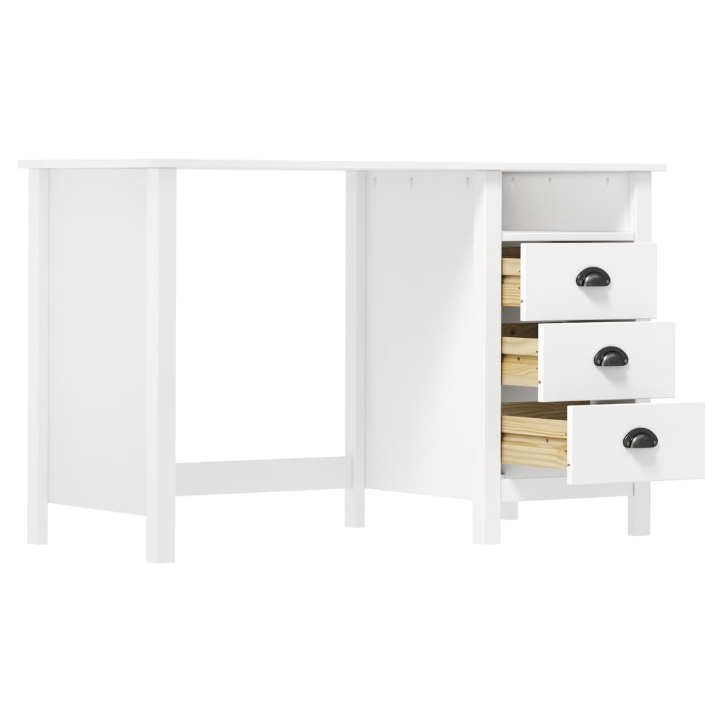 Desk Hill with 3 Drawers 120x50x74 cm Solid Pine Wood