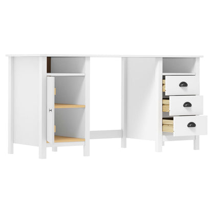 Desk Hill White 150x50x74 cm Solid Pine Wood