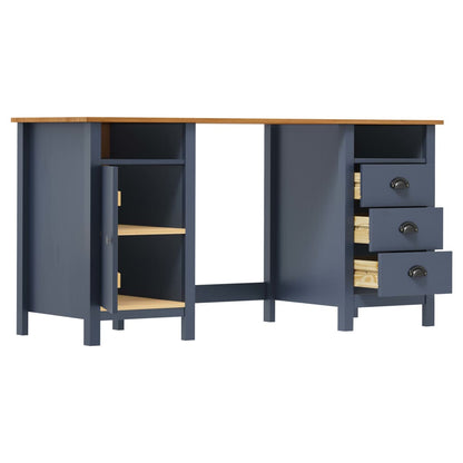 Desk Hill Grey 150x50x74 cm Solid Pine Wood
