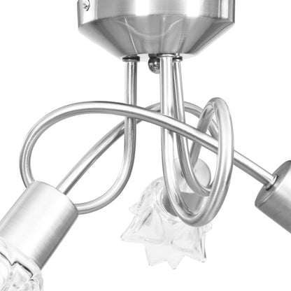 Ceiling Lamp with Transparent Glass Shades for 3 E14 Bulbs Tulip