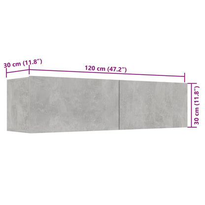 TV Cabinet Concrete Grey 120x30x30 cm Engineered Wood