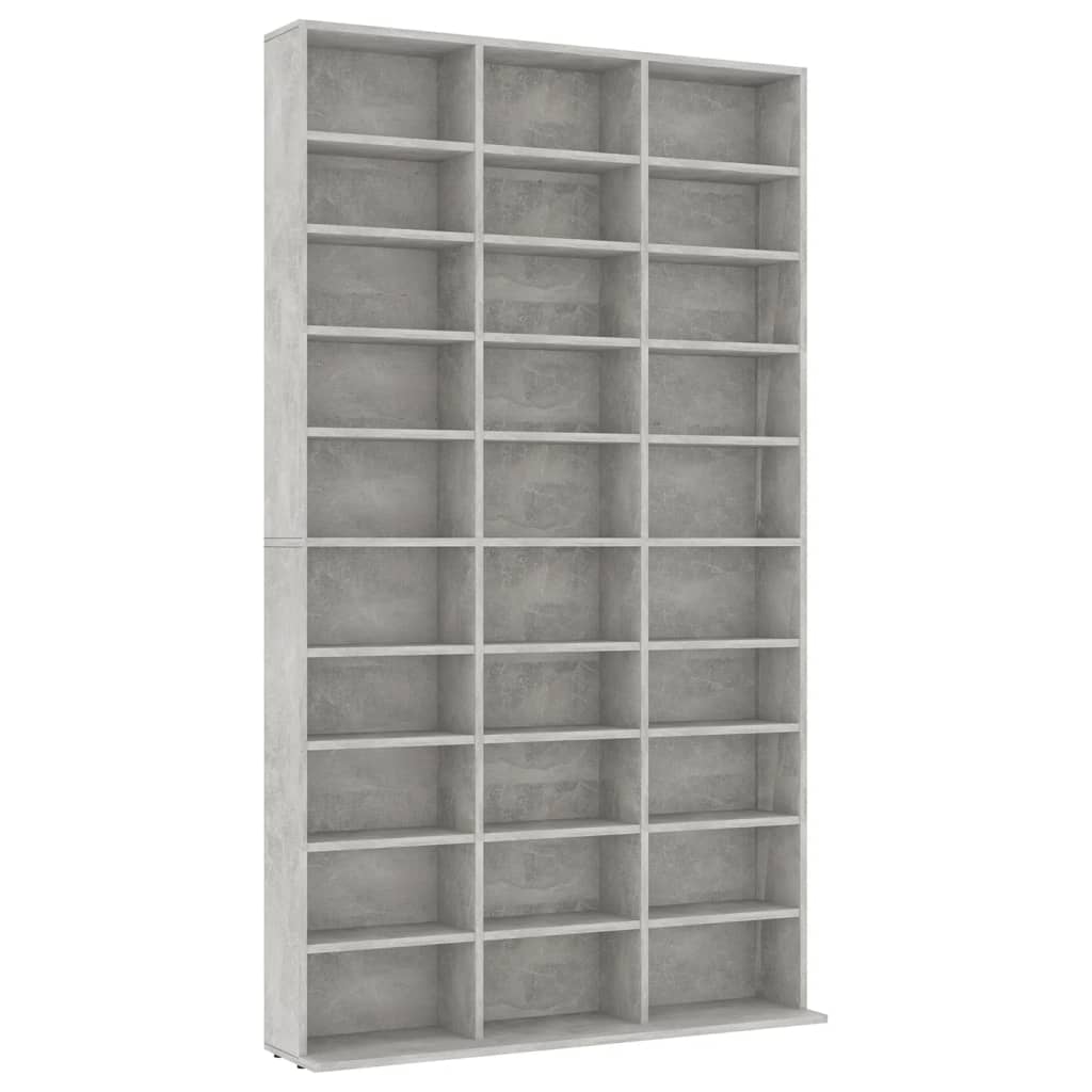 CD Cabinet Concrete Grey 102x16x177.5 cm Engineered Wood